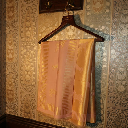 LIQUID GOLD POLO-HORSE STOLE: BABY PINK