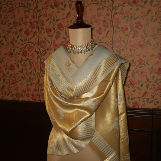 LIQUID GOLD POLO-HORSE STOLE: BABY BLUE