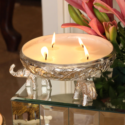 ELEPHANT CANDLE URLI (SILVER)