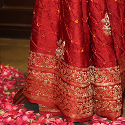 BANDHANI-BANARASI ROYAL RED SAREE