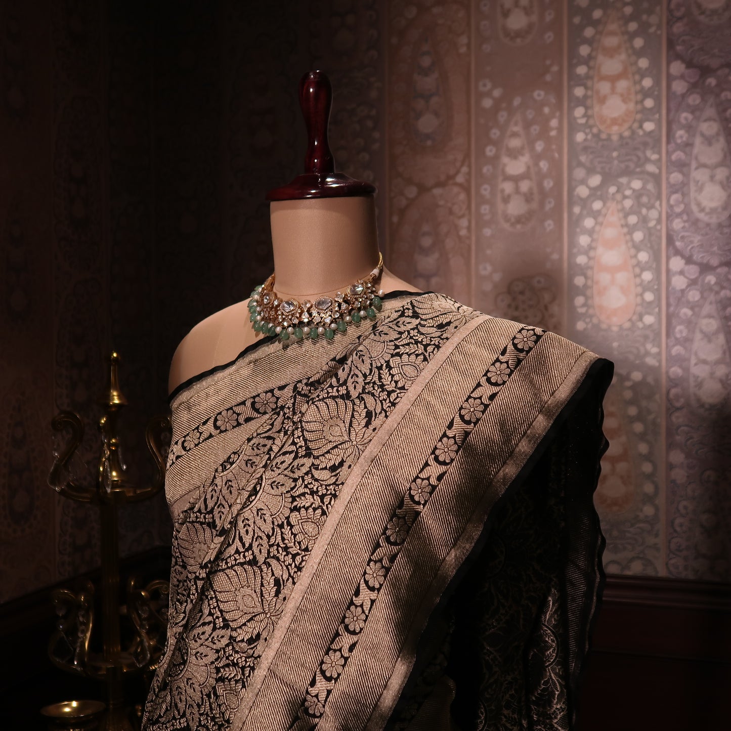 BLACK ROSE PURE BANARASI SAREE