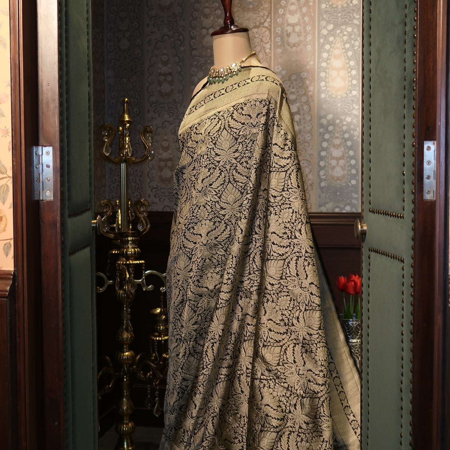 BLACK ROSE PURE BANARASI SAREE