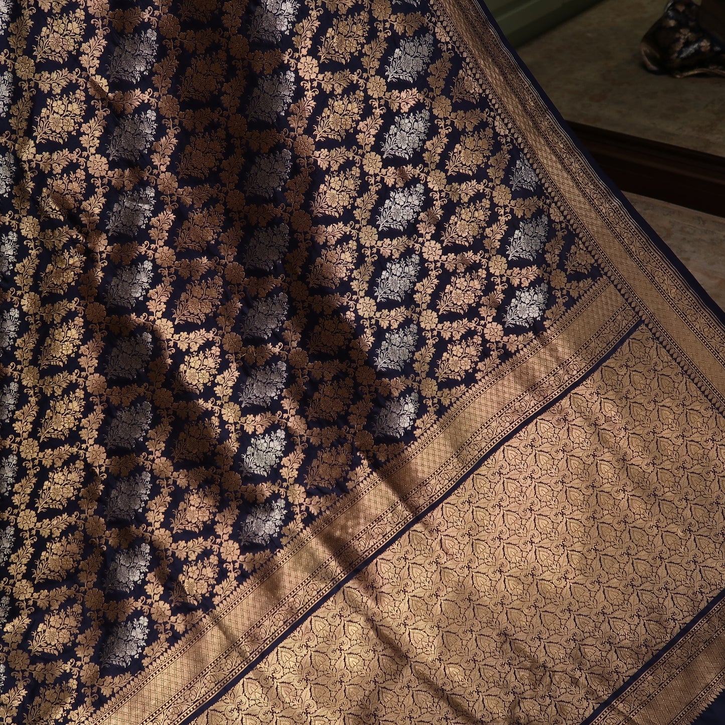 ROYAL BLUE PURE BANARASI SAREE