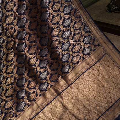 ROYAL BLUE PURE BANARASI SAREE