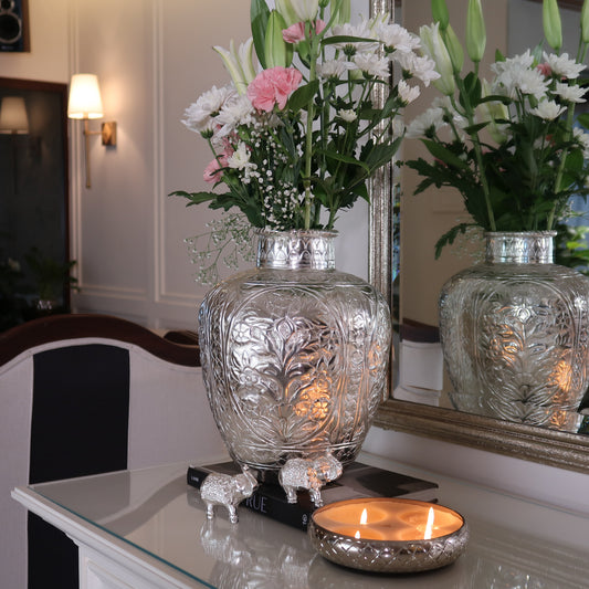 JAIPUR ROSE SILVER VASE