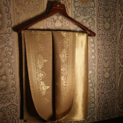 LIQUID GOLD: RAM MANDIR SHAWL (BEIGE)