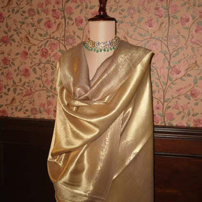 LIQUID GOLD: RAM MANDIR SHAWL (BEIGE)