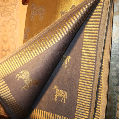 LIQUID GOLD POLO-HORSE STOLE: DEEP GREY