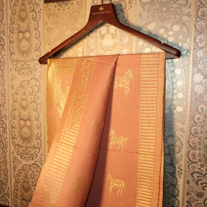 LIQUID GOLD POLO-HORSE STOLE: BLUSH PINK