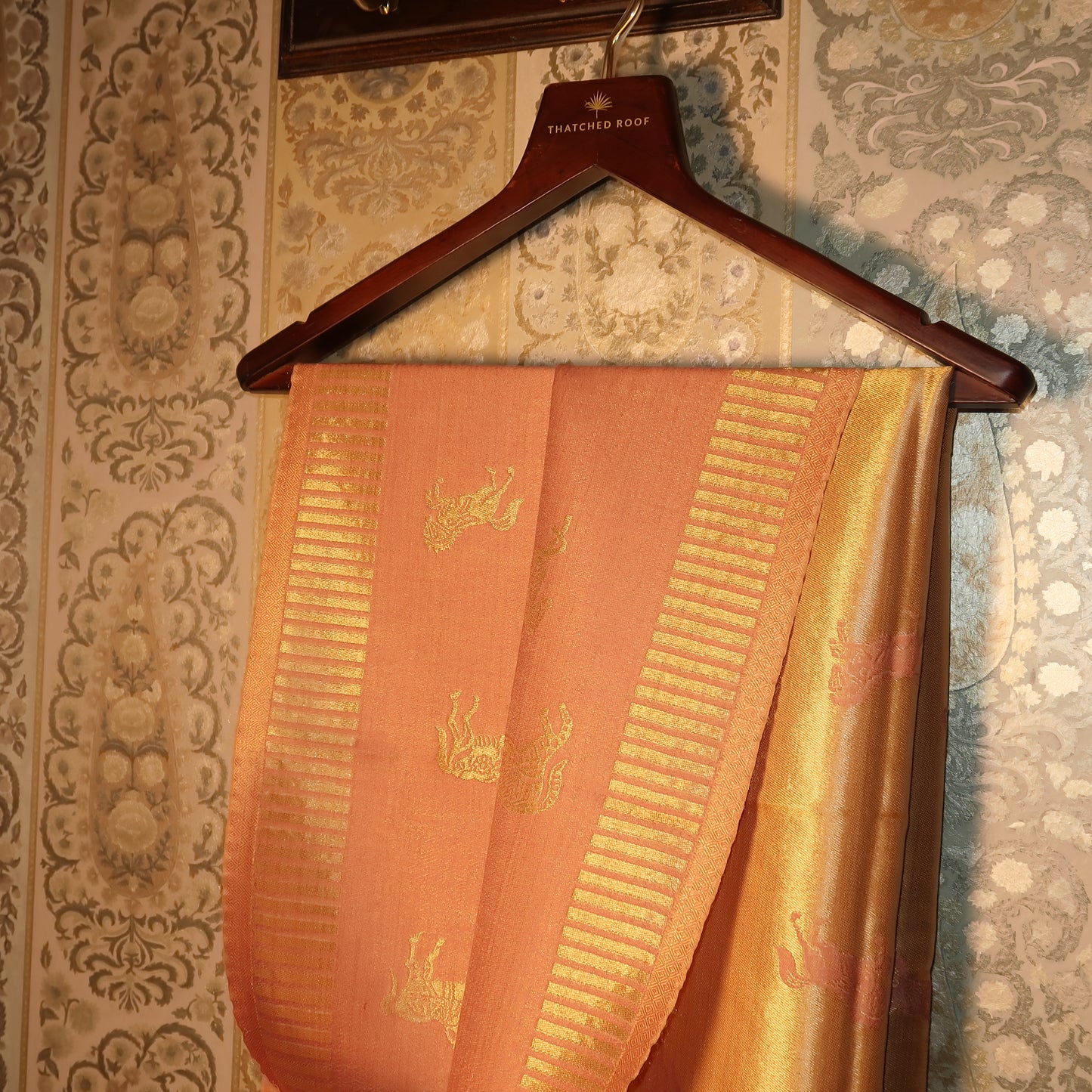 LIQUID GOLD POLO-HORSE STOLE: BLUSH PINK