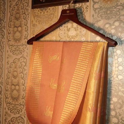 LIQUID GOLD POLO-HORSE STOLE: BLUSH PINK