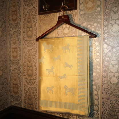 LIQUID GOLD POLO-HORSE STOLE: BABY BLUE