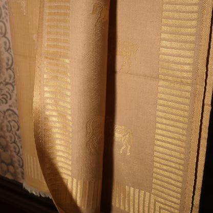 LIQUID GOLD POLO-HORSE STOLE: BEIGE