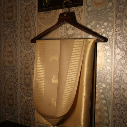 LIQUID GOLD POLO-HORSE STOLE: BEIGE