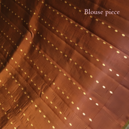 BLACK & BROWN STRIPES SILK-TISSUE SAREE