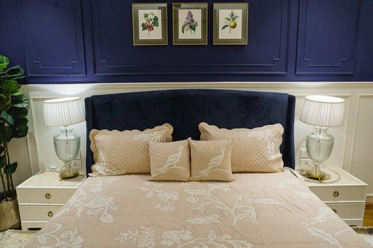 PEACOCK BEDCOVER (PINK)