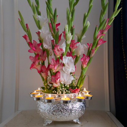 LIMITED EDITION: INAAYAT URLI WITH TEALIGHT HOLDERS (SILVER-PLATED)