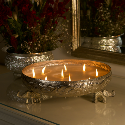 ELEPHANT CANDLE URLI (SILVER)