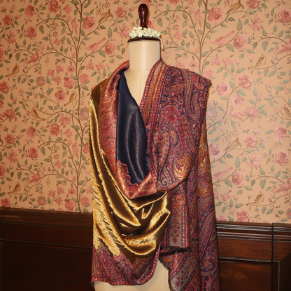 LIQUID GOLD: MEHR SHAWL (MIDNIGHT BLUE)