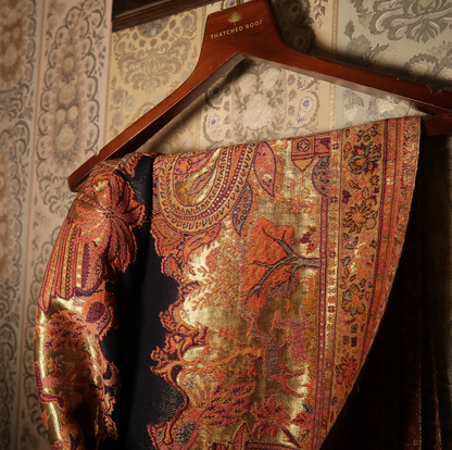 LIQUID GOLD: NAZAQAT SHAWL (NAVY BLUE)