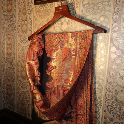 LIQUID GOLD: NAZAQAT SHAWL (NAVY BLUE)