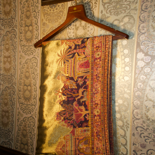 LIQUID GOLD: NAZAQAT SHAWL (NAVY BLUE)