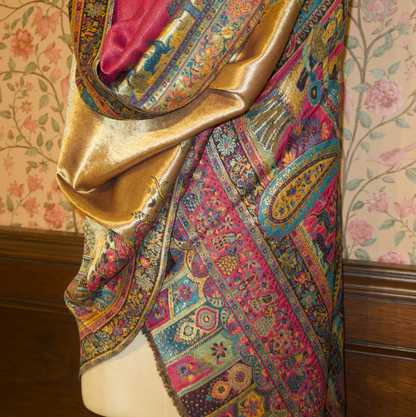 LIQUID GOLD: NAZAQAT SHAWL (RANI PINK)