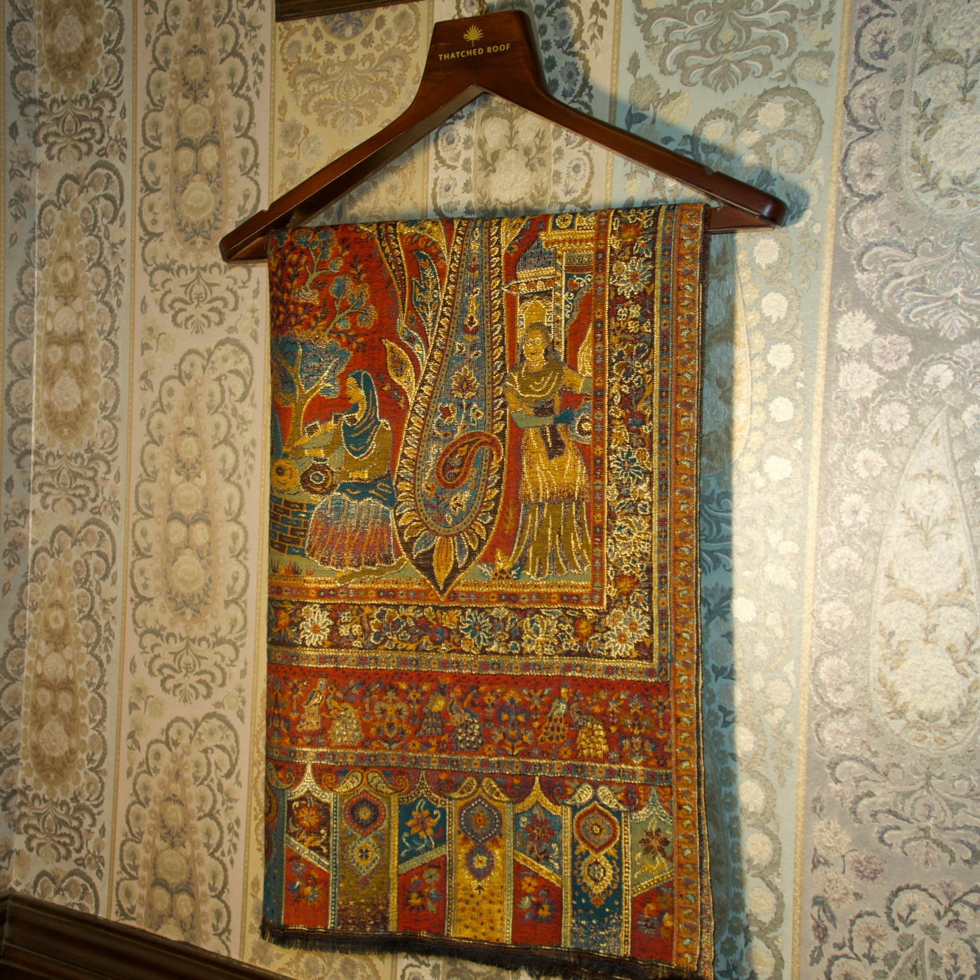 LIQUID GOLD: NAZAQAT SHAWL (ROYAL RED)