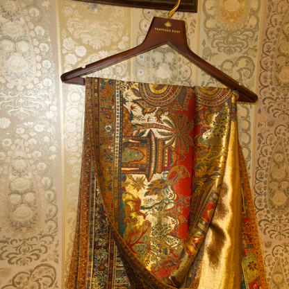 LIQUID GOLD: NAZAQAT SHAWL (ROYAL RED)