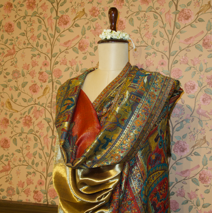 LIQUID GOLD: NAZAQAT SHAWL (ROYAL RED)