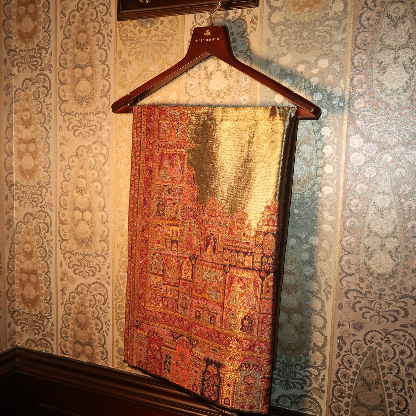 LIQUID GOLD: BANARAS GHAT SHAWL (NAVY BLUE)