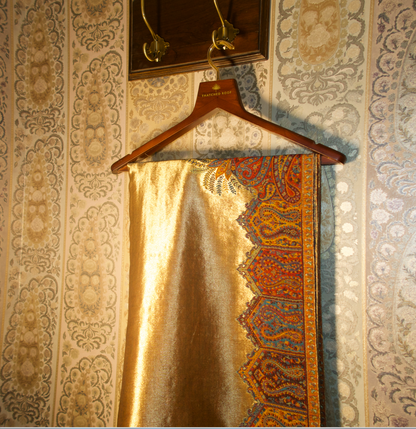 LIQUID GOLD: MEHR SHAWL (ROYAL RED)