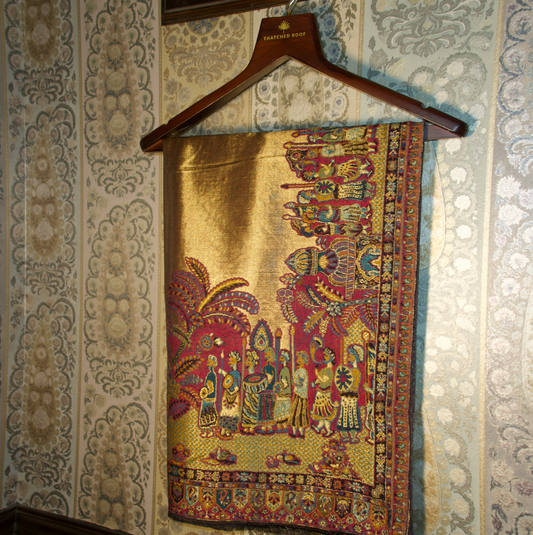 LIQUID GOLD: SHEESH MAHAL SHAWL (RANI PINK)