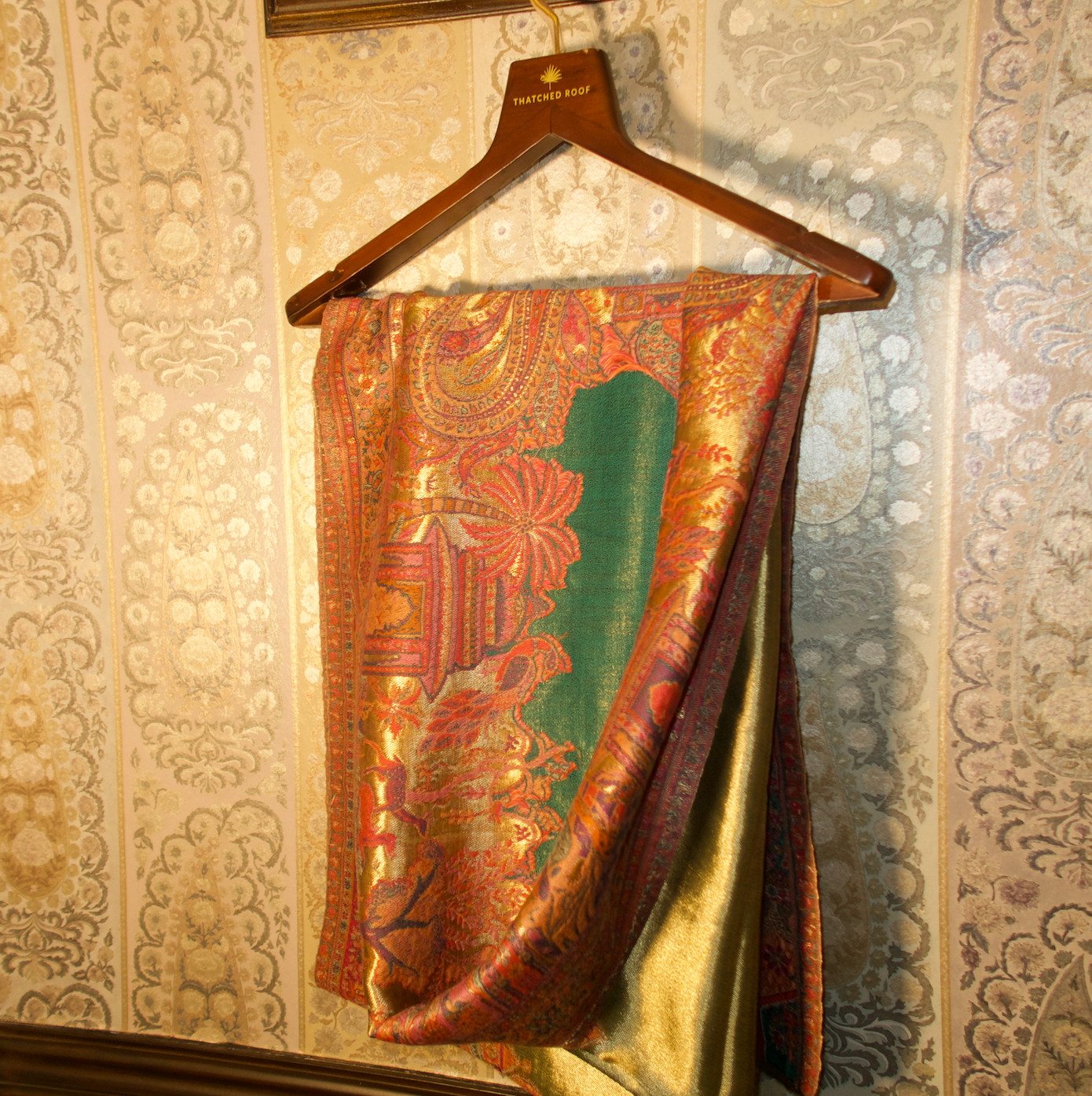 LIQUID GOLD: NAZAQAT SHAWL (EMERALD GREEN)