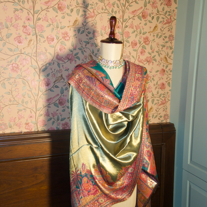 LIQUID GOLD: NAZAQAT SHAWL (EMERALD GREEN)