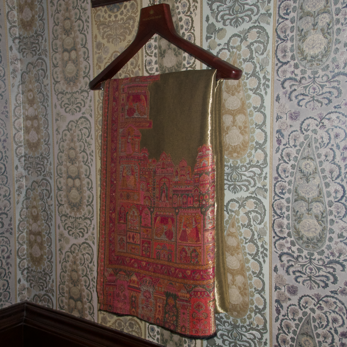 LIQUID GOLD: BANARAS GHAT SHAWL (GREEN)