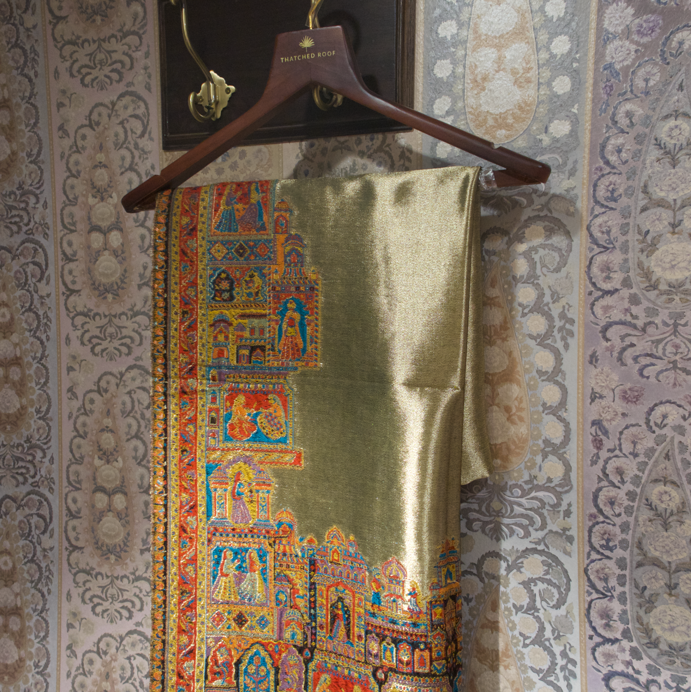 LIQUID GOLD: BANARAS GHAT SHAWL (BLACK)