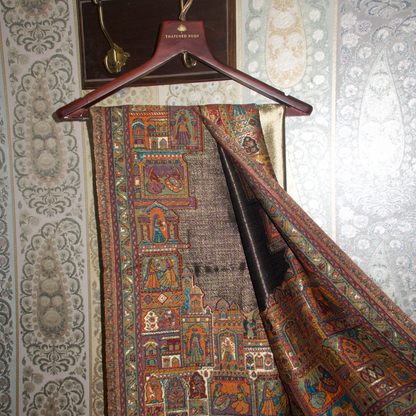 LIQUID GOLD: BANARAS GHAT SHAWL (BLACK)