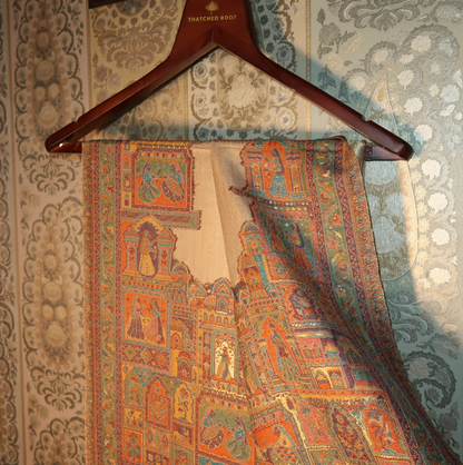 LIQUID GOLD: BANARAS GHAT SHAWL (CREAM BEIGE)