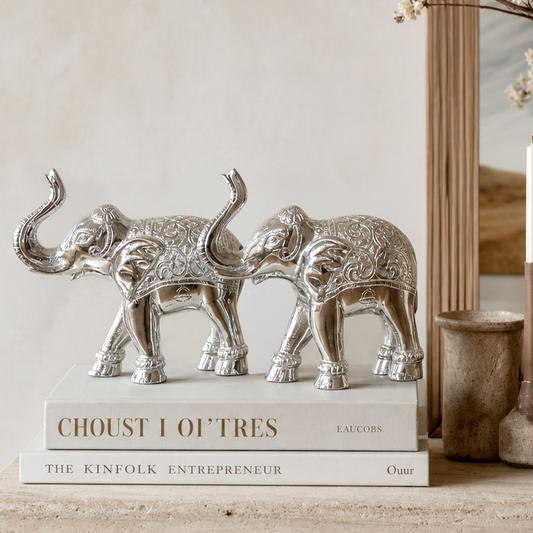 SILVER ELEPHANTS (SET OF 2) (TALL)
