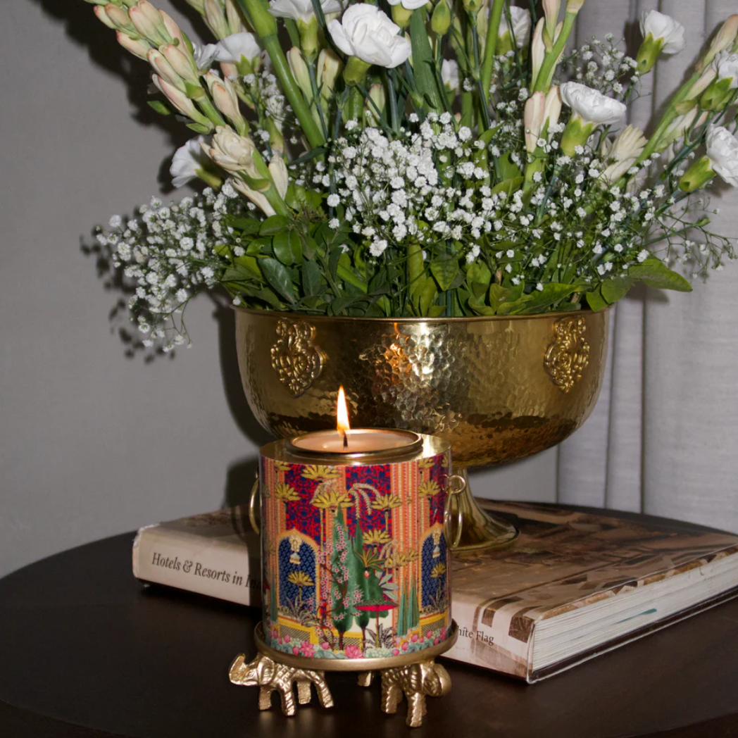 MEHFIL CANDLE WITH ELEPHANT STAND (PREORDER: SHIPS 25TH JULY)