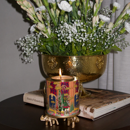 MEHFIL CANDLE WITH ELEPHANT STAND (PREORDER: SHIPS 25TH JULY)