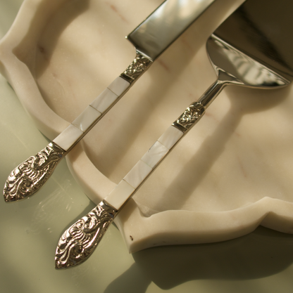 MOTHER OF PEARL CAKE-KNIFE SERVER