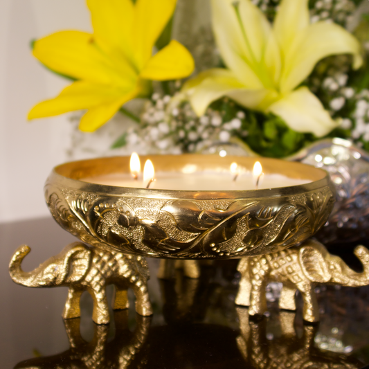 ELEPHANT CANDLE URLI (GOLD)