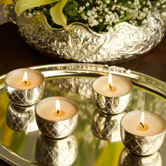 SILVER DIYA (SET OF 4)