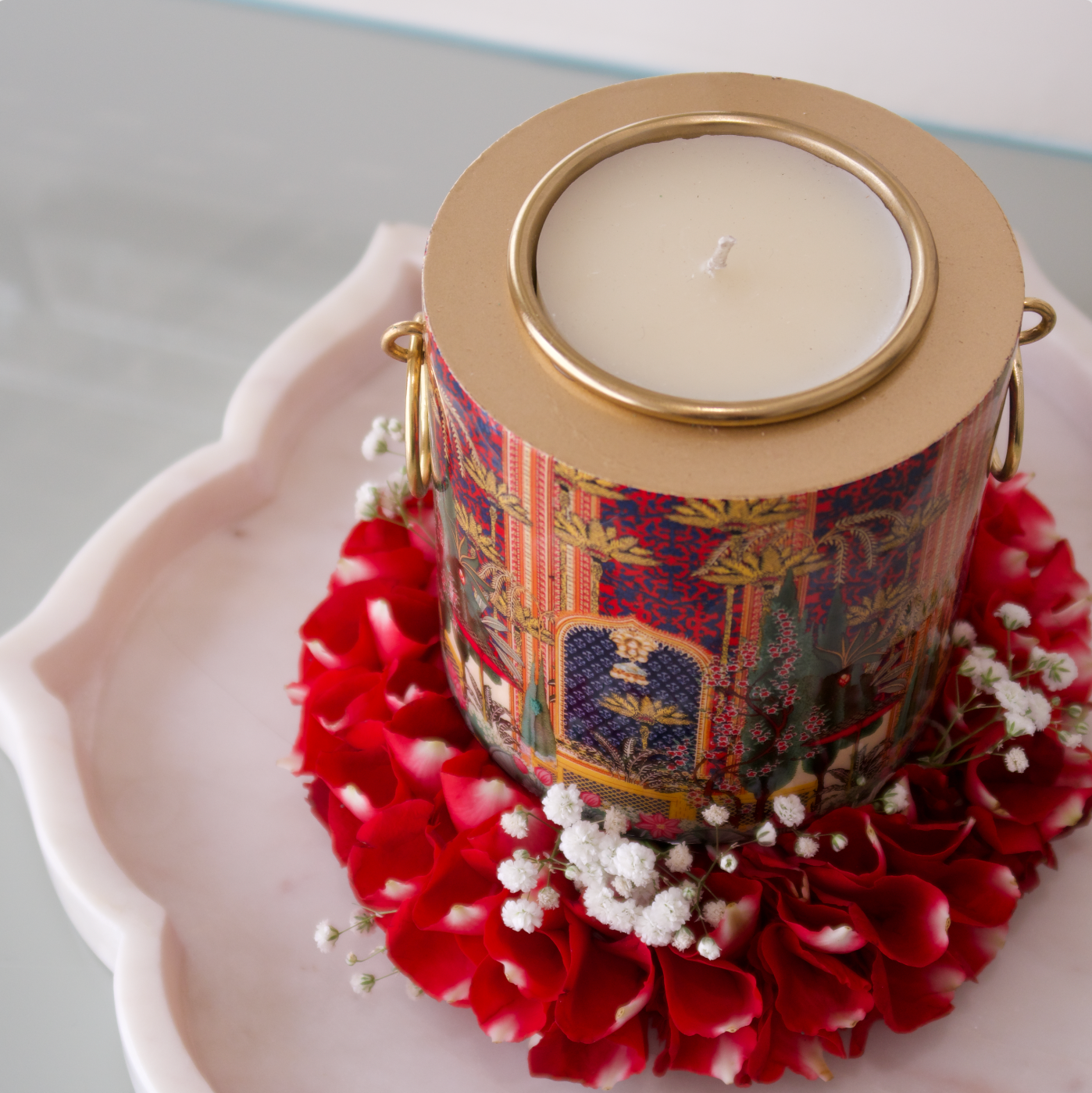 MEHFIL CANDLE WITH BRASS RINGS