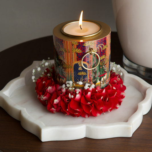 MEHFIL CANDLE WITH BRASS RINGS