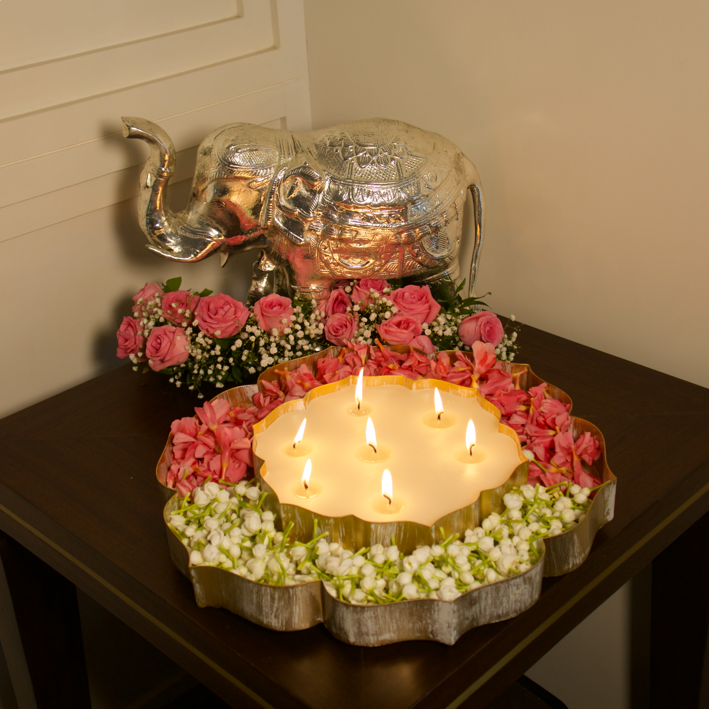 DOUBLE LOTUS CANDLE URLI