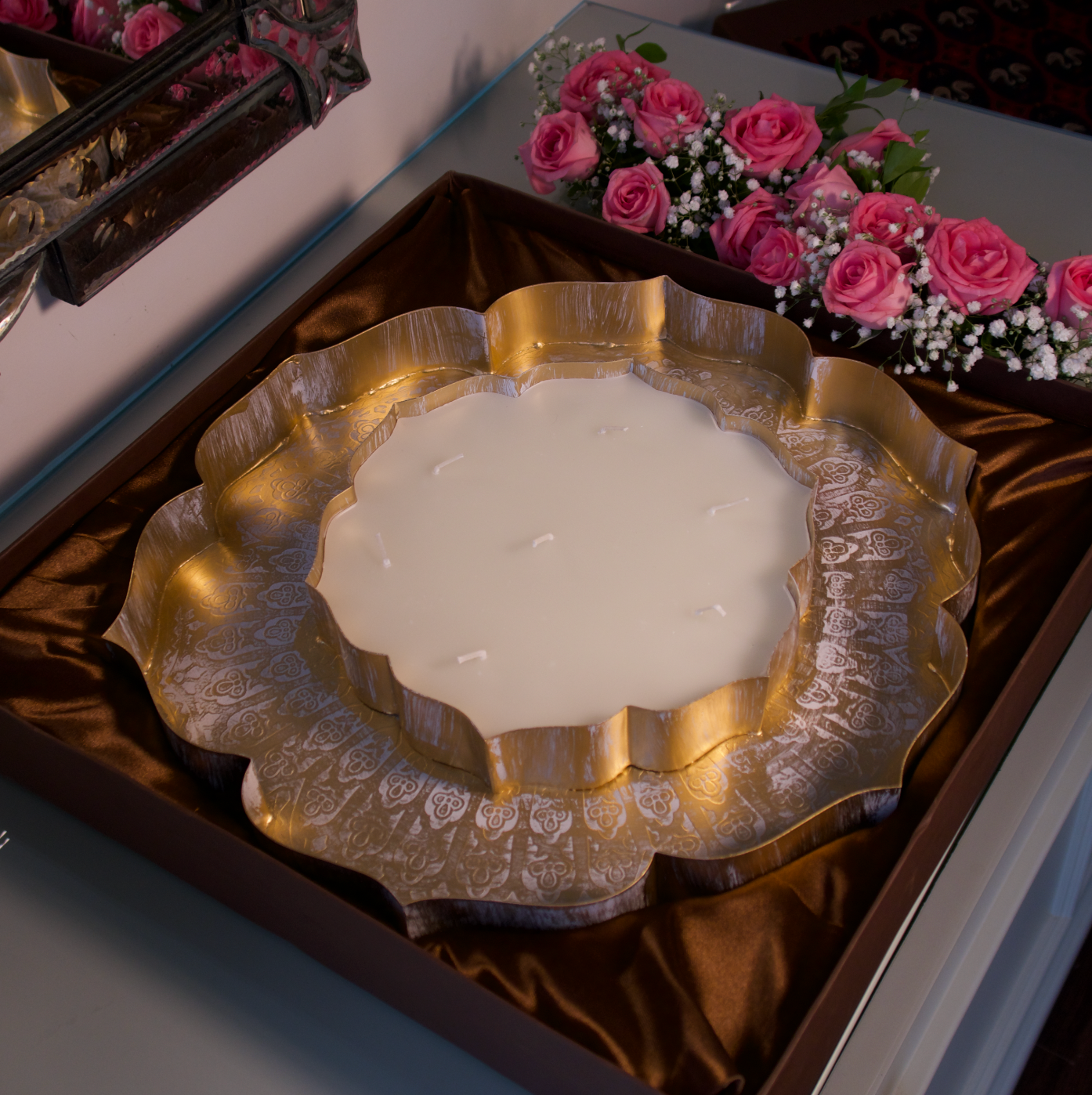 DOUBLE LOTUS CANDLE URLI