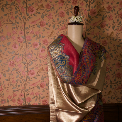 LIQUID GOLD: MEHR SHAWL (RANI PINK)